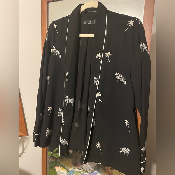 Volcom double breasted zebra and palm print blazer - Picture 2 of 3